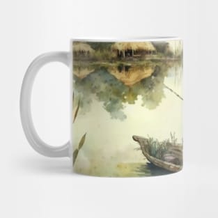 Funny Badger Fishing On A Lake Mug